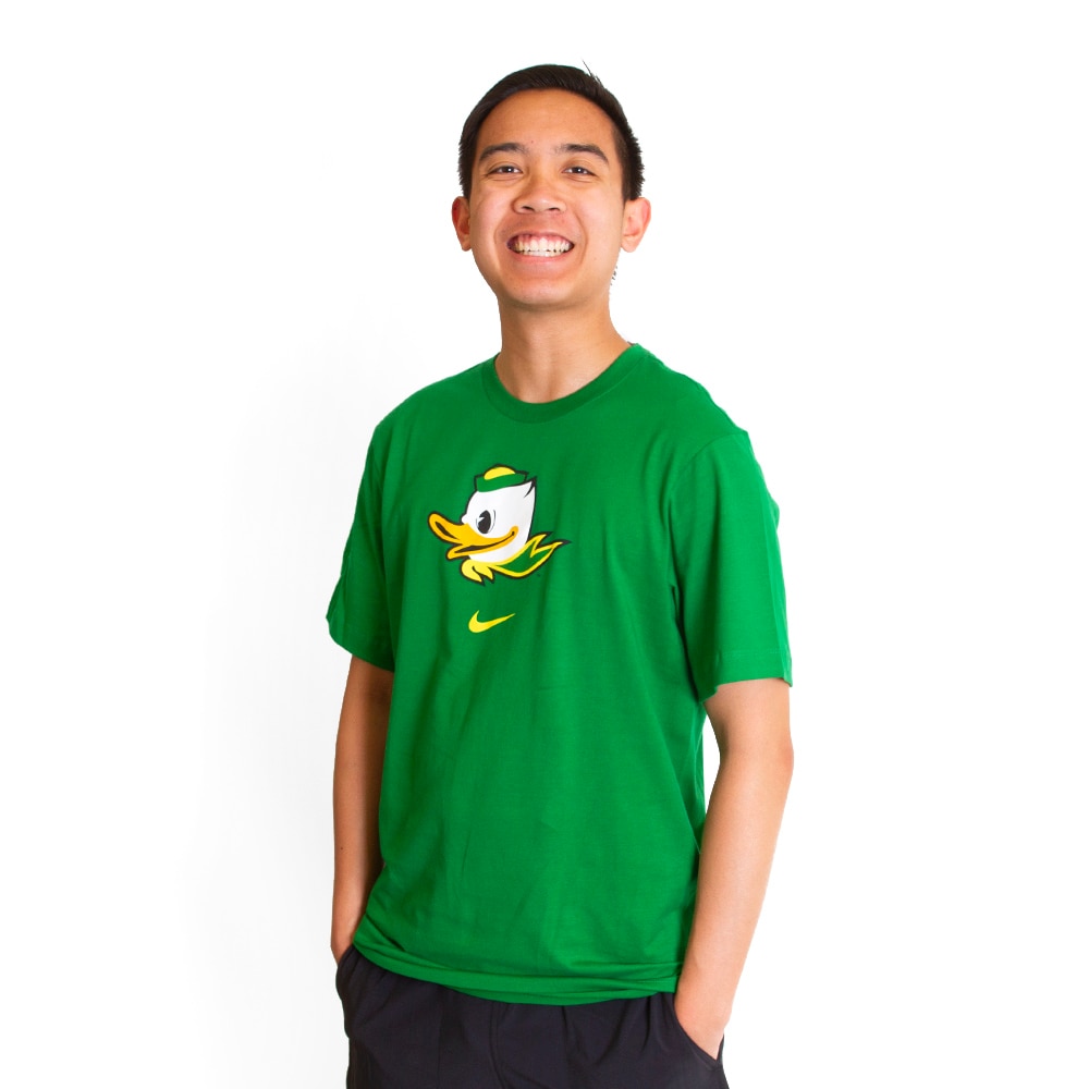 Fighting Duck, Nike, Green, Crew Neck, Cotton, Men, Football, Essential, T-Shirt, 456683